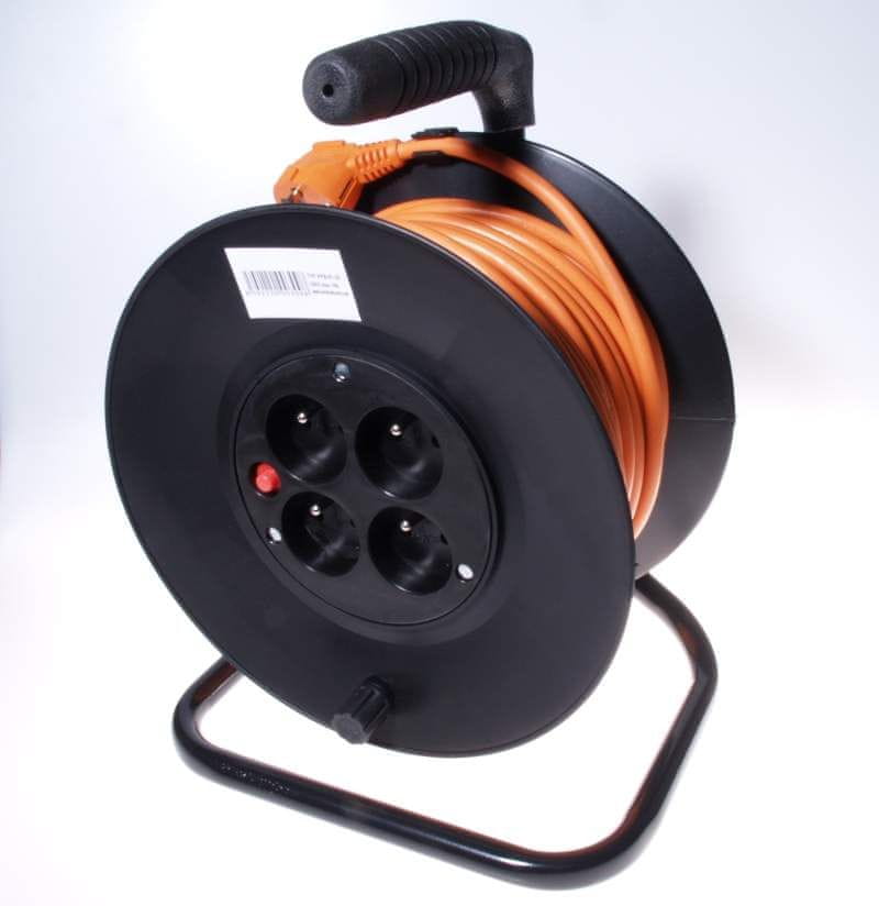 PremiumCord Predlžovací kábel 230 V, 25 m bubon, prierez vodiča 3 × 1,5 mm2 ppb-01-25